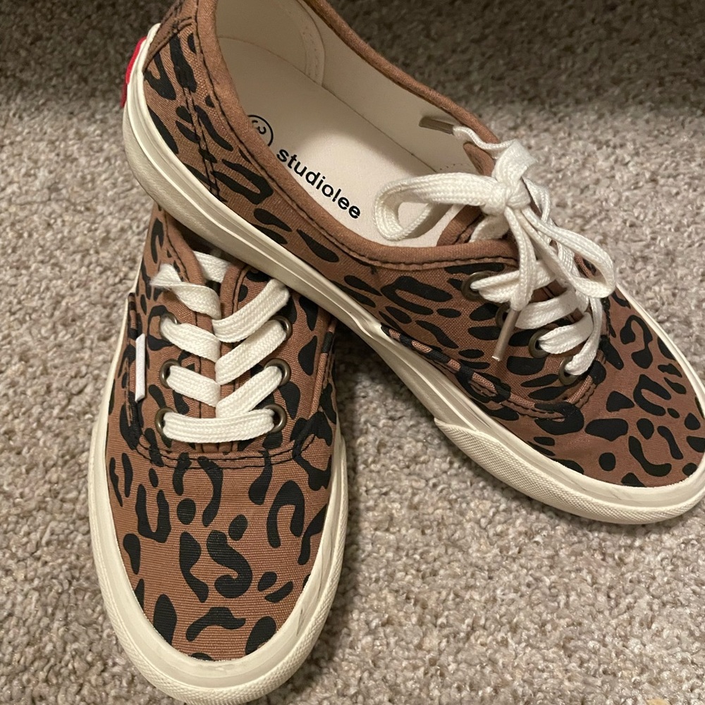 Leopard slip on fashion sneaker in size 36